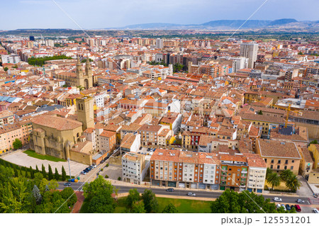 Aerial view of Logrono city with buildings and lanscape 125531201