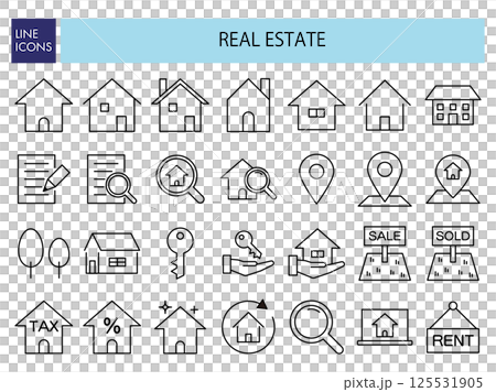 Icon material set that can be used for real estate and property search Icon material set that can be used for real estate and property search 125531905
