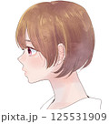 女性　横顔　ショートヘア　ボブ 125531909