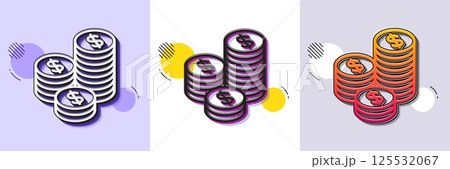 Coins money line icon. Halftone dotted pattern. Gradient icon with grain shadow. Banking currency sign. Cash symbol. Line coins icon. Various designs. Vector Coins money line icon. Halftone dotted pattern. Gradient icon with grain shadow. Banking currency sign. Cash symbol. Line coins icon. Various designs. Vector 125532067