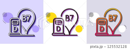 Diesel station line icon. Halftone dotted pattern. Gradient icon with grain shadow. Filling station location sign. B7 liquid fuel symbol. Line diesel station icon. Various designs. Vector Diesel station line icon. Halftone dotted pattern. Gradient icon with grain shadow. Filling station location sign. B7 liquid fuel symbol. Line diesel station icon. Various designs. Vector 125532128