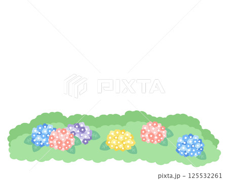 梅雨  紫陽花  背景  フレーム  イラスト 125532261