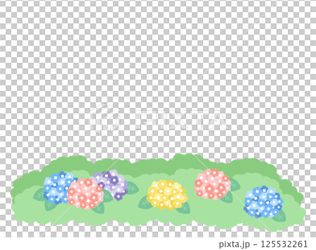 梅雨  紫陽花  背景  フレーム  イラスト 125532261