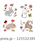 うさぎ　きのこ 125532385