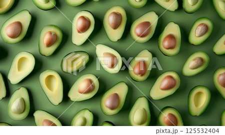 Avocado fruit organic harvest botanical gardening pattern background 125532404