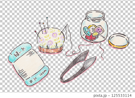 裁縫道具のイラスト 125533114