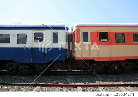 ひたちなか海浜鉄道/阿字ヶ浦駅で連結保存されるキハ222とキハ2000（日本 茨城県ひたちなか市） 125534171