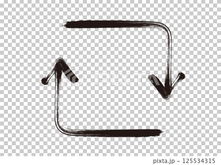 手繪箭頭，看起來像是用畫筆繪製的 - 正方形 125534315