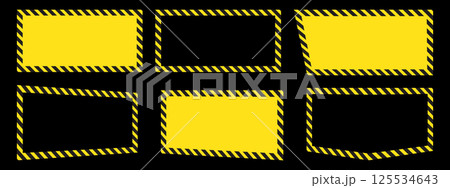 Set of frames with warning tapes for safety...のイラスト素材 [125534643] - PIXTA