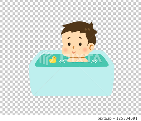 お風呂に入っている男の子 125534691