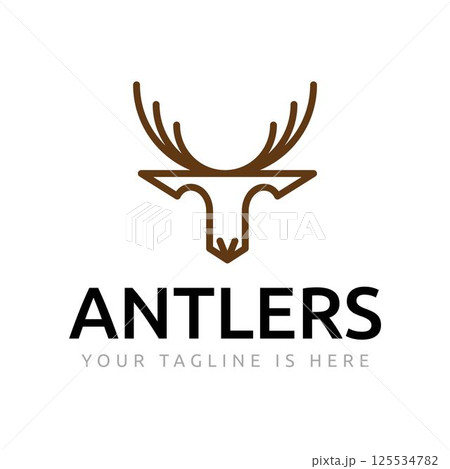Strong Antlers Deer Roe Animal Head Wildlife Logo Template Strong Antlers Deer Roe Animal Head Wildlife Logo Template 125534782