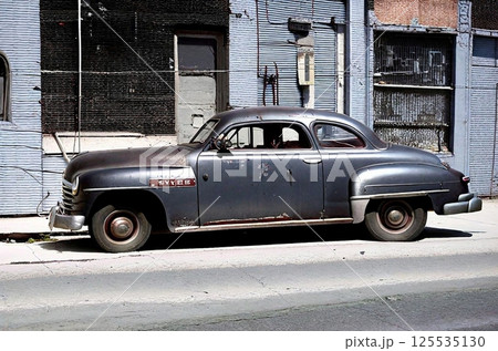 【AI生成】クラシックタウンのクラシックカー 9556851 125535130