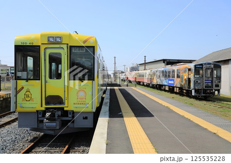 ひたちなか海浜鉄道/那珂湊駅構内で試運転中のキハ100系（日本 茨城県ひたちなか市） 125535228