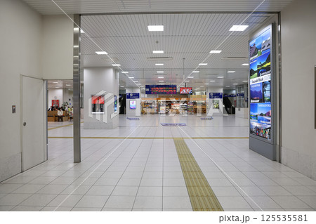 March 24 2025 Train Station Concourse with Retail Shops and Seating Area March 24 2025 Train Station Concourse with Retail Shops and Seating Area 125535581