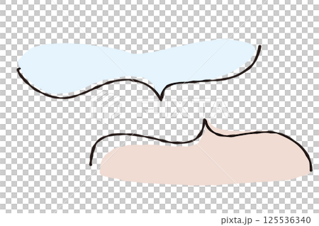 Hand-drawn simple pastel colored speech bubbles 125536340