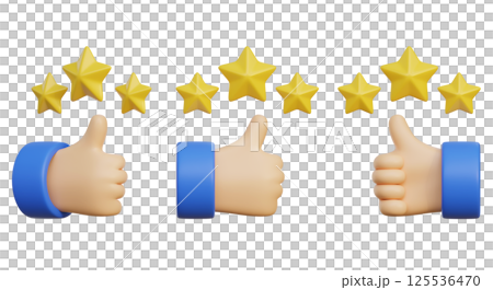 Thumb Hand and Star Rating Review 3D Icon Thumb Hand and Star Rating Review 3D Icon 125536470