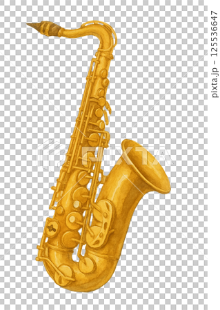 Simple illustration of a saxophone (musical instrument, daily necessities) Simple illustration of a saxophone (musical instrument, daily necessities) 125536647