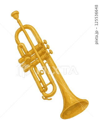 トランペットのシンプルなイラスト(楽器・日用品) トランペットのシンプルなイラスト(楽器・日用品) 125536648