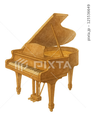 グランドピアノのシンプルなイラスト（楽器・日用品） 125536649