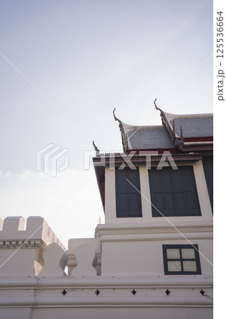 solo travel with man chilling see city life in bangkok thailand in summer season 125536664