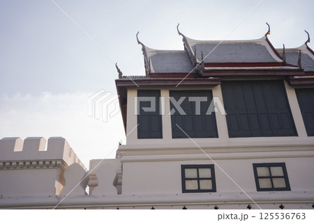 solo travel with man chilling see city life in bangkok thailand in summer season 125536763