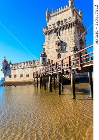 Belem tower at the bank of the Tagus River in Lisbon, Portugal Belem tower at the bank of the Tagus River in Lisbon, Portugal 125537212
