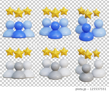 People and star speech bubble 3D icon 125537331