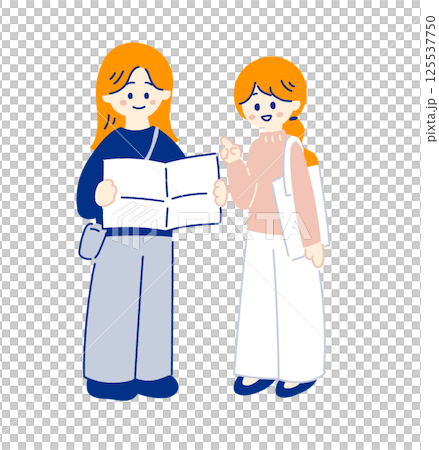 地図を見て相談する女性 Women looking at a map and planning 地図を見て相談する女性 Women looking at a map and planning 125537750