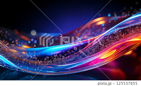 dynamic flowing stream of transparent liquid...のイラスト素材 [125537855] - PIXTA