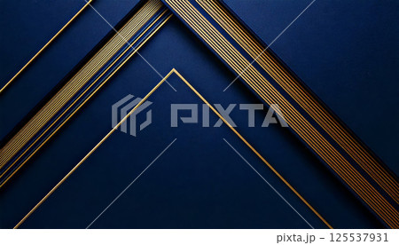 Elegant minimalistic background featuring dark matte navy layers with diagonal shiny gold lines, creating sophisticated and modern aesthetic. This design evokes sense of luxury and style Elegant minimalistic background featuring dark matte navy layers with diagonal shiny gold lines, creating sophisticated and modern aesthetic. This design evokes sense of luxury and style 125537931