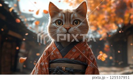 着物を着た猫 着物を着た猫 125537951