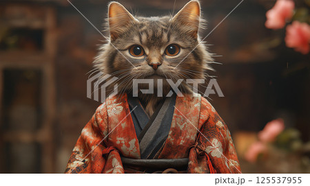 着物を着た猫 125537955