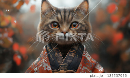 着物を着た猫 125537956