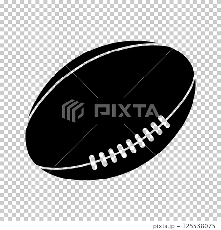 Rugby ball monochrome icon illustration (vector, cutout) Rugby ball monochrome icon illustration (vector, cutout) 125538075