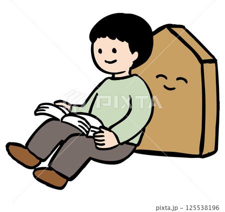 笑顔の子どもと将棋の駒のベクターイラスト 125538196
