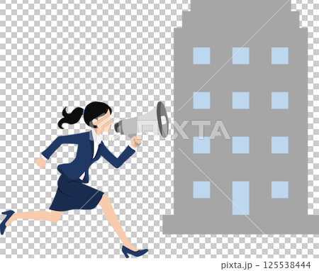 ストライキを起こすビジネスウーマンのイラスト ストライキを起こすビジネスウーマンのイラスト 125538444