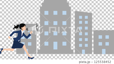 ストライキを起こすビジネスウーマンのイラスト 125538452