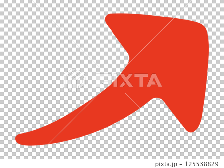 Hand-drawn Red Upward Arrow 125538829