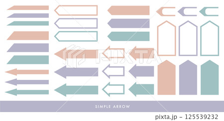 矢印のイラスト素材セット ベクター 付箋 ラベル スモーキーカラー 白背景 矢印のイラスト素材セット ベクター 付箋 ラベル スモーキーカラー 白背景 125539232
