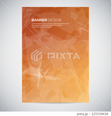 Banners with abstract colorful triangulated geometric background 125539430
