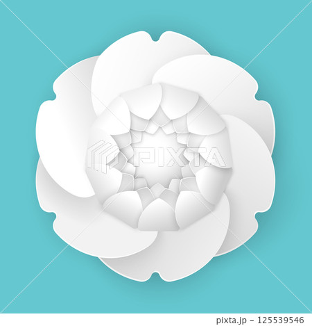 Origami stylish peony flower in three dimensional design 125539546