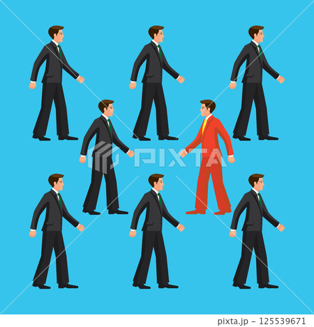 The man is going against common flow The man is going against common flow 125539671