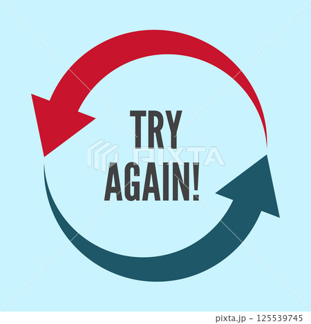 Try again, two rounded arrows following each other Try again, two rounded arrows following each other 125539745