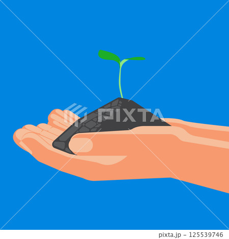 Agricultural concept, sprout with soil in the hands Agricultural concept, sprout with soil in the hands 125539746