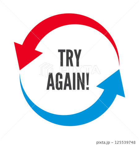 Try again, two rounded arrows following each other Try again, two rounded arrows following each other 125539748