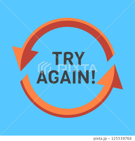 Try again, two rounded arrows following each other Try again, two rounded arrows following each other 125539768