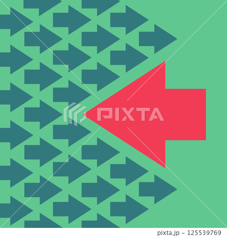 The arrrow is moving against the mainstream 125539769