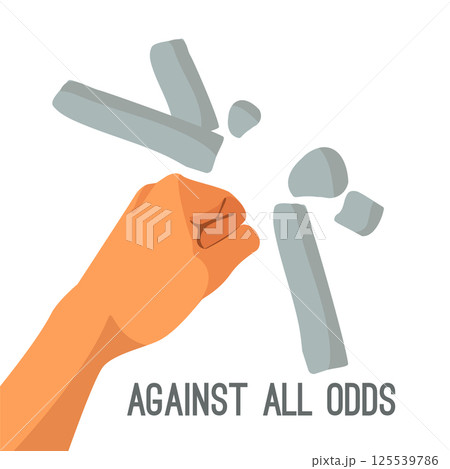 Against all the odds, the fist is breaking stone to pieces Against all the odds, the fist is breaking stone to pieces 125539786