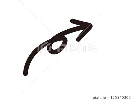 太ペンで手描きしたような矢印 125540306