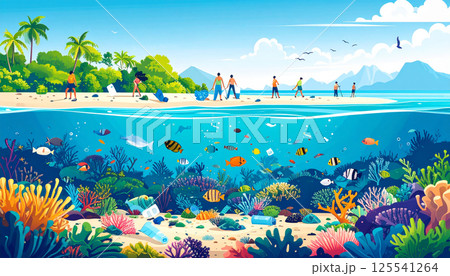 海洋保護とプラスチック削減 07 海洋保護とプラスチック削減 07 125541264